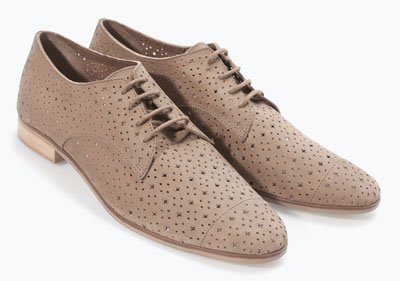 Blucher piel troquelados de Zara